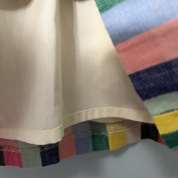 J. Crew Colorful Stripped Lined Skirt Linen Blend Stretch Waist Size 6 - Picture 5 of 6